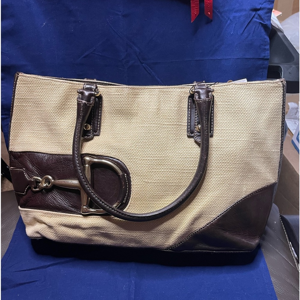 Gucci Horse bit Leather and Tweed Bag